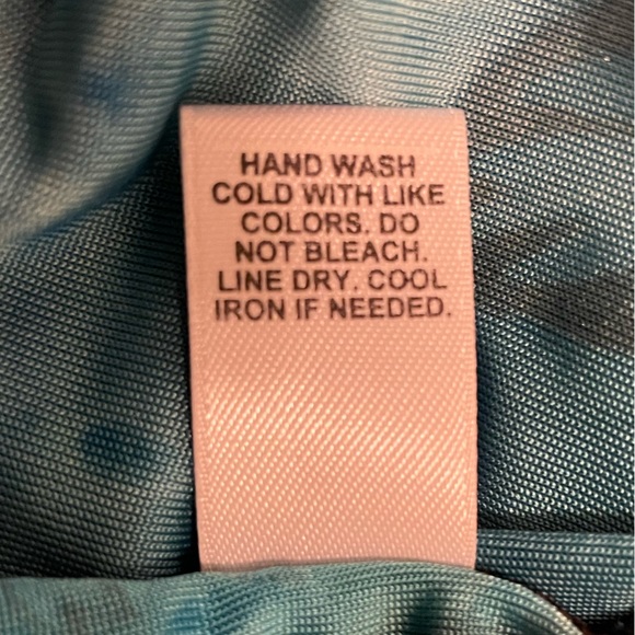 Cato Teal and Black Floral Short Sleeve V-neck Blouse, sz L - Picture 5 of 5